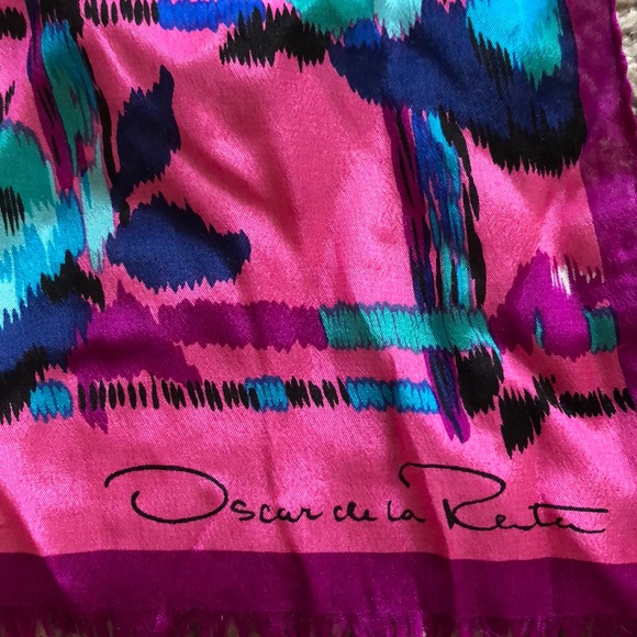 Vintage Oscar de la Renta 100% Silk Scarf - Picture 2 of 3